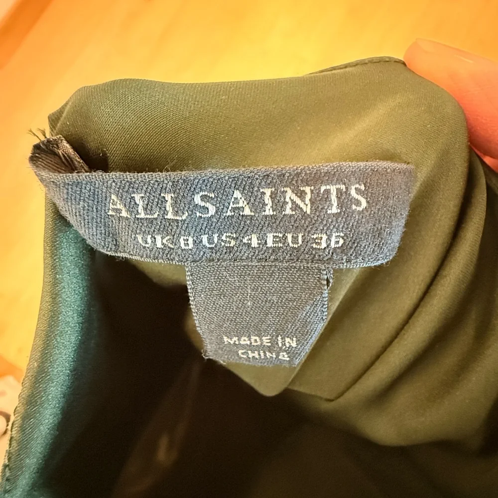 All Saints Elegant Green Floral Dress - Picture 6 of 7